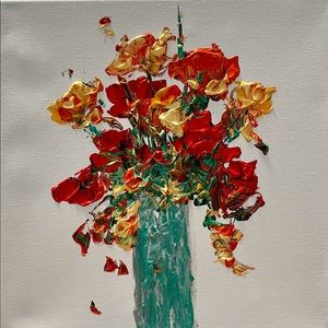 TODAY SALE ORIGINAL ACRYLIC FLORAL PAINTING
